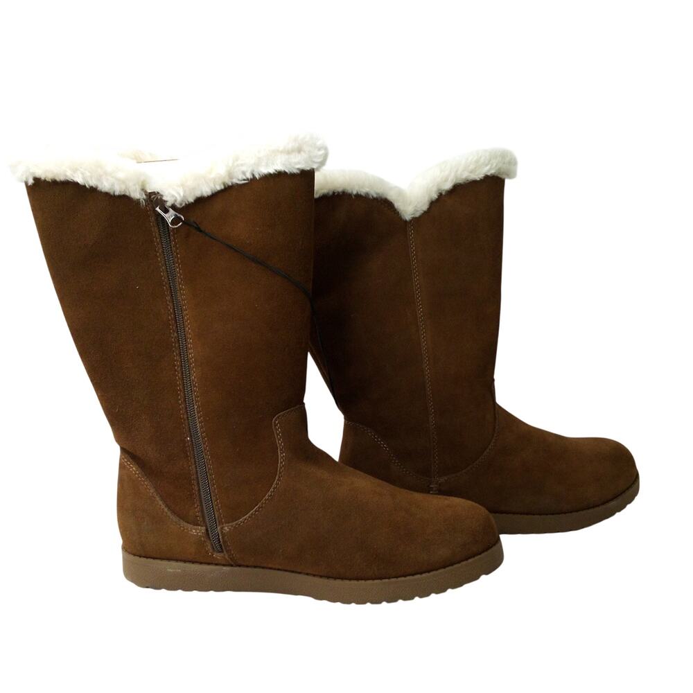 Universal Thread Charleigh Tall Faux Suede Faux Fur Zip Winter Boots Sz 12